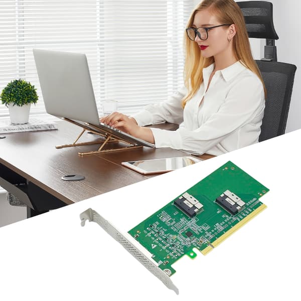Speed PCIExpress x16 til 2 SlimSAS SFF8654 8i Adapterkort til PC-tilbehør