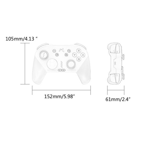 Mekanisk Joystick Gamepad Vibrationskontroll för switchar Konsol Controller Gamepad Trådlös BT-anslutning Joystick