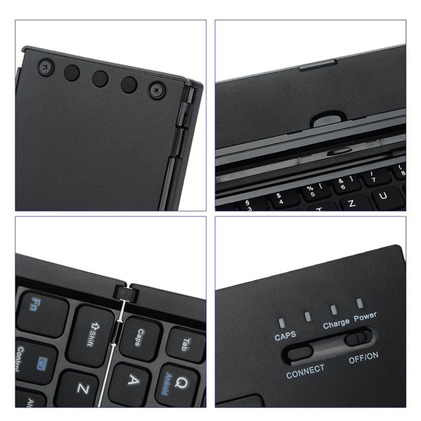 Mini Vikbart tangentbord Bärbart Bluetooth-kompatibelt Trådlöst för telefon Tablet Smartphone Tangentbord för IOS Win And