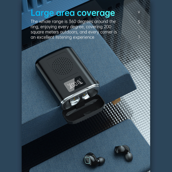 Bluetooth-kompatibel 5.0 In-Ear Sport Professionell Spelhörlurar Stereoljud Hörlurar Ficklampa Trådlös högtalare
