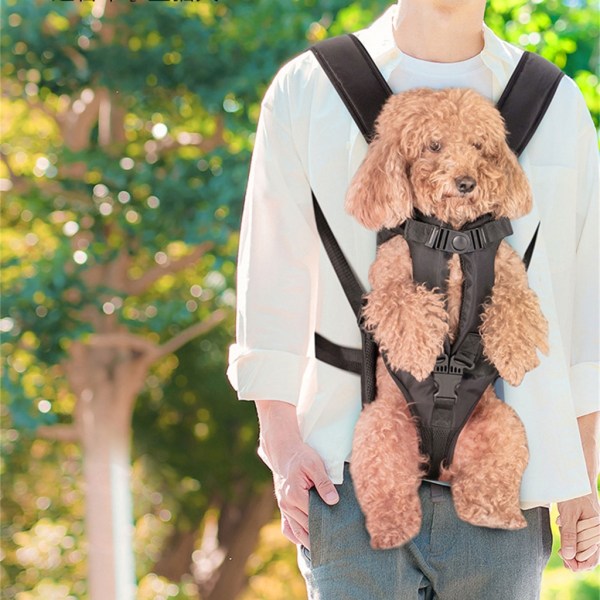 Hundhållare Justerbar ryggsäck för vandring eller resor Sportväska Trainer Outdoor för små medelstora hundar Black M