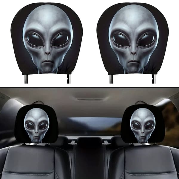 Bilbarnstolsöverdrag Alien Ansiktsuttryck Snabb Installation Nackstödsöverdrag