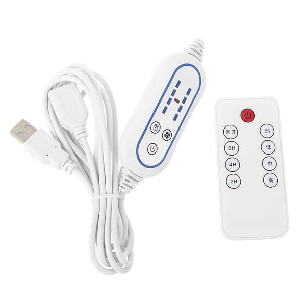 Veggmontert vifte med fjernkontroll, 5V USB-strøm, 8 timers timerfunksjon, plassbesparende