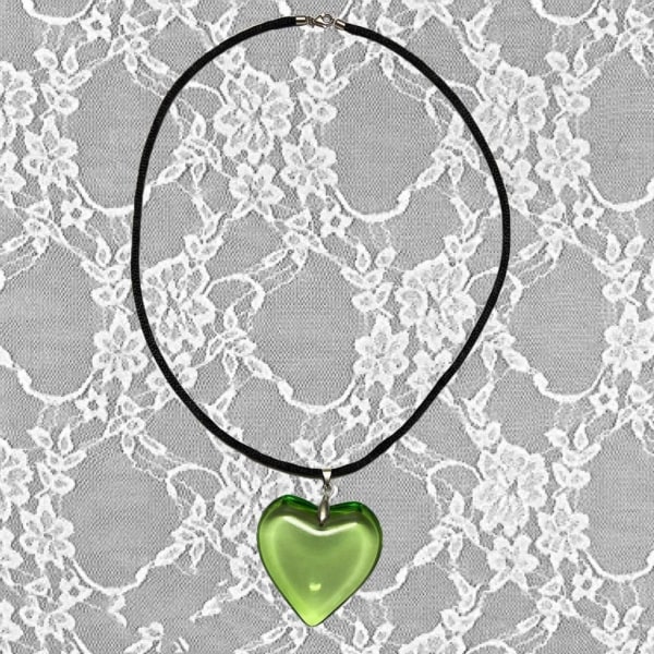 Mode Punk Halsband Stora Färgglada Love-Heart hänge Halsband för kvinnor Hip-Hop Rep Kedja Party Smycken Ornament Red