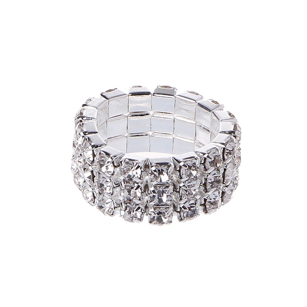 Elastisk ring Fashionabla Stretch Kristall Inläggningar Finger Ringar Unik Förlovning Bröllopslöfte Knuckle Ring Smycken Present null - 3 rows