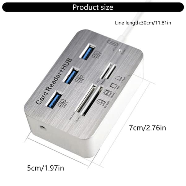 USB3.0 Hub Kortleser Combo SDTF Minnekortleser USB Disk PC