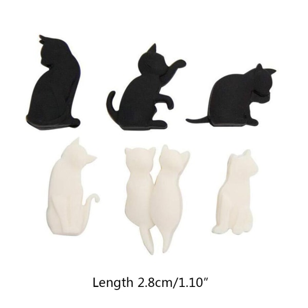 Vinglasmarkörer Set med 6 söta för katt Silikon Drinkglas Berlocker Taggar Identifiering koppetiketter Skyltar för festbar