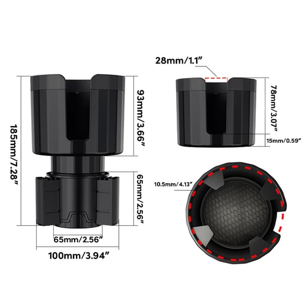 Multifunksjonell Koppholder for Bil Justerbar Bil Koppholder Utvidelsesadapter