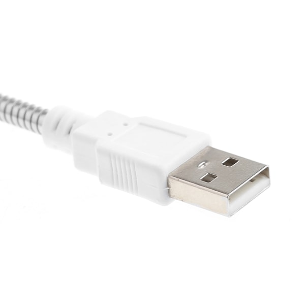 USB förlängningskabel Vit metall USB sladd hane till hona Adaptersladd USB kabel LED-ljus Fläktadapter Power