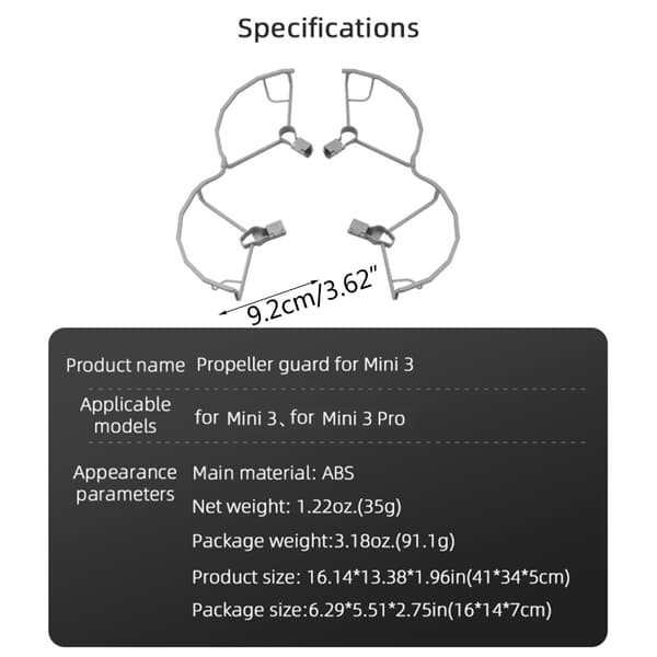 för DJI Mini 3/Mini 3 Pro Propeller Guard Drone Quick Release Propeller Skyddsring Protector Bur Drone Tillbehör