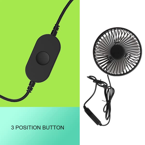 5V USB-vifte Justerbar Svanenhals Stor Vind 3 Hastighetskontroll Bil Koppholder Vifte