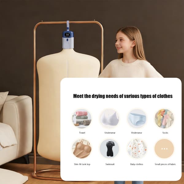 Ventilator Quick Dry Technology Tørretumbler 220V EU Kompakt Bærbar til Tøj