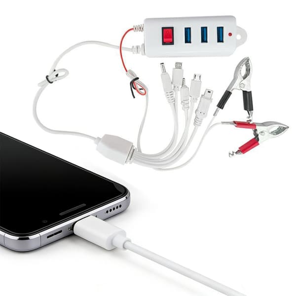 ABS Konstruktion Universal Batteri Smartphone Oplader 3 USB Clip Oplader
