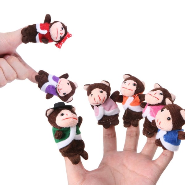 Plysch Monkey Finger Puppet för dockleksak Pedagogiska handdockor för barn Interaktiva festtillbehör Family Activity Pro