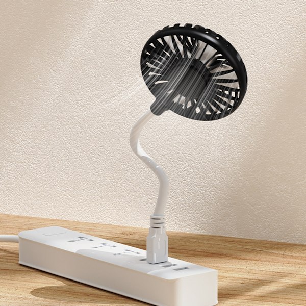 Liten USB -fläkt USB In-line Tyst kontorsbord Kylfläktar USB fläkt Justerbar skrivbordsfläkt Sommar Bärbar fläkt 5V 5W White L