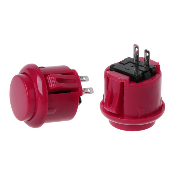 Inbyggd liten mikrobrytare 24 mm Fabrikspris Arkadknapp rund tryckknapp för Jamma Mame, set med 5 Red