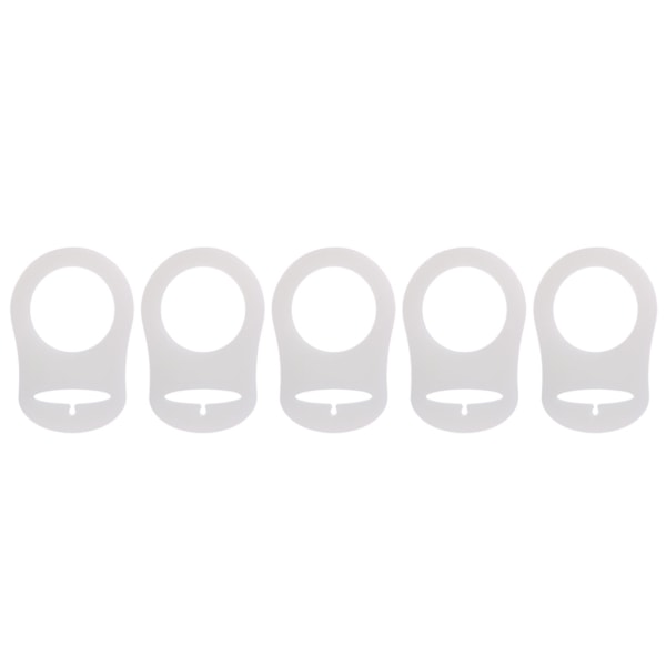 5 stk. Selvlysende Silikone Sut Baby Dummy Sut Holder Clip Adapter Ringe Silikone Knap til nyfødt baby