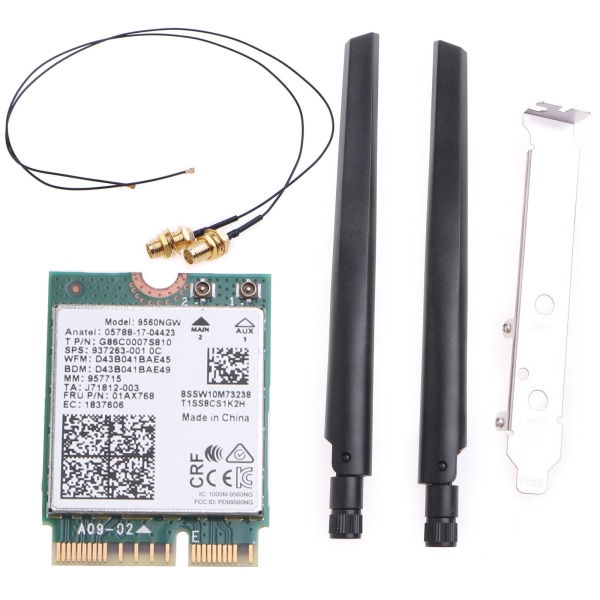 WiFi AC 9560NGW 802.11ac för M.2 för Key E Card Desktop Kit BT-kompatibel 5.0 Ad