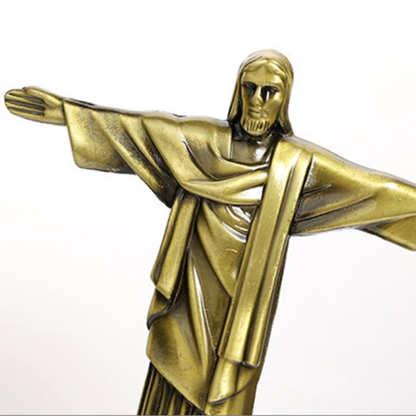 Retro legering Jesus modell figur Skulptur Religiös katolsk samling dekor Silver