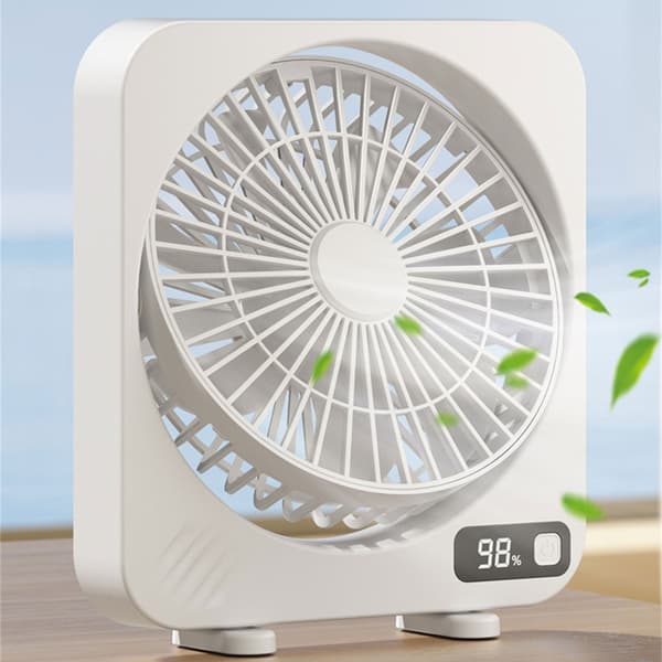 Bærbar ventilator med støjsvag drift, USB-genopladelig skrivebordskøleventilator til kontoret
