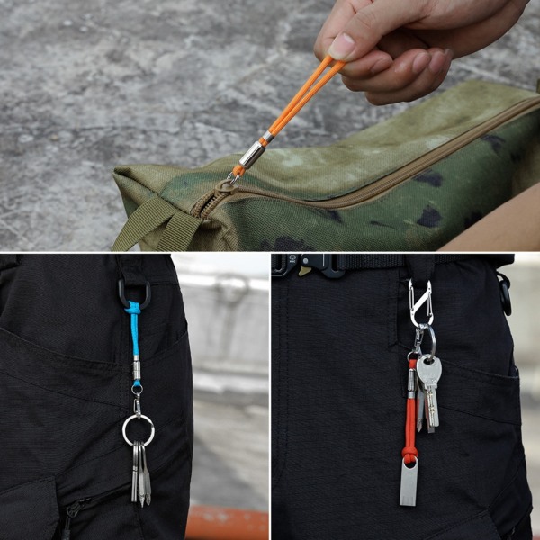 Nyckelring i rostfritt stål Outdoor Survival Paracord Karbinhake Snap Mini Spring Clip Praktisk EDC Spänne Clip för camping Armygreen