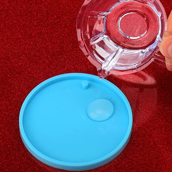 5 stk. runde nøglering silikoneforme cirkel charm epoxyharpiksforme ornament