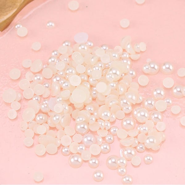 Halvrunda pärlor för naglar 3D Nail Art Decoration Pearl Nageldekoration Manikyr Strass Design Nail Art 3d Stone White 1.5mm