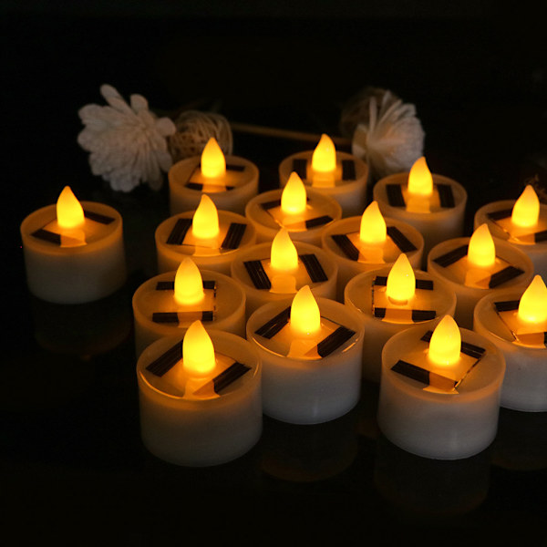 12 st Solar Candle Light Rökfri Simulering Elektronisk Ljus Lykta Lampa