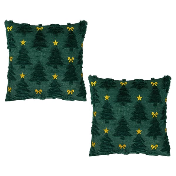 Jule Pillowcase 45x45cm Vaskbart Polyester Stof Juletræ