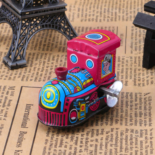 Retro Ångtåg Reminiscens Barn Vintage Plåtleksak Clockwork Toys Gift