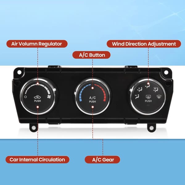 Oppgradert klimakontrollmodulpanel ABS-varmekontroll for 68197433AB