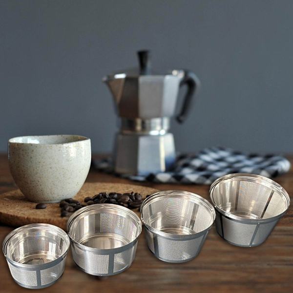 Holdbar 304 rustfrit stål kaffefilterkurv til espressomaskiner Serves 8