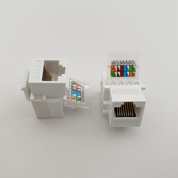 5-Pack Slim Profile CAT6 RJ45 Keystone Jack med Keystone Punch Down Stand