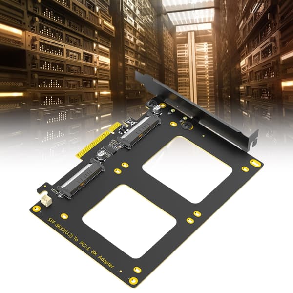 PCIe 8X Interfacekort til 2 SFF 8639 SSD Højkapacitetslager