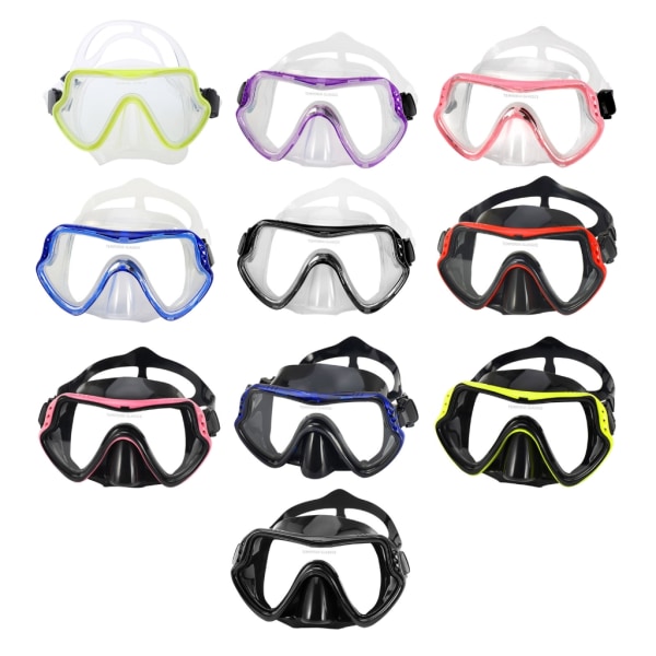 Dykmask Simglasögon Bekväm silikonkjol Snorkelmask för vuxna Simning Snorkling Lätt att använda Yellow frame black