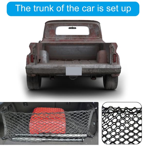 Lastnät för Pickup Elastiskt Nät Bädd Fällbart Flak Nät Lastbilsspännband Mesh