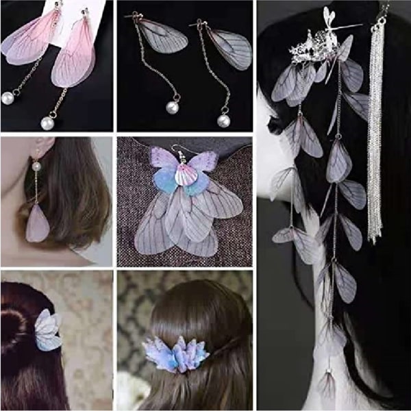 100 st Faux för Butterfly Wings Craft Dragonfly Wing Hänge Vingar Örhänge för DIY Art Craft Kvinnor Örhänge