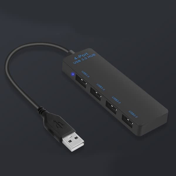 USB3.0 Hub USB-splitter for stasjonær PC, bærbar PC og TV med LED-indikator 5 Gbps