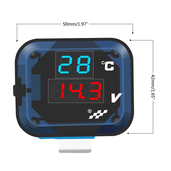 Motorcykel Modificeret Tilbehør Motorcykel Termometer Måler Voltmeter USB Port