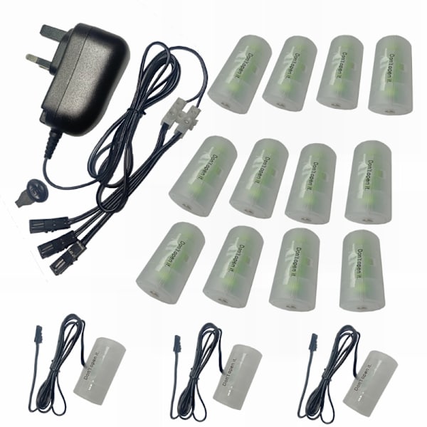 3-in-1 Säädettävä 3V-12V EU/US/UK Virtalähdeadapteri LR20 D MN1300 Pariston Korvaamiseen 2-8kpl 1.5V LR20 D Paristoa