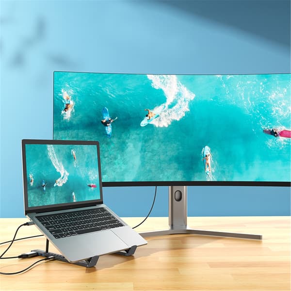 Typ C-hubbar med 4K USB3.0 Typ C PD100W Aluminiumlegering för PC Laptop