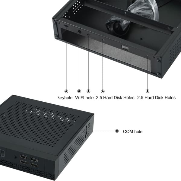 TX07 Mini ITX PC Kabinet Tower HTPC Lille Chassis Gaming Computer Kabinet Server