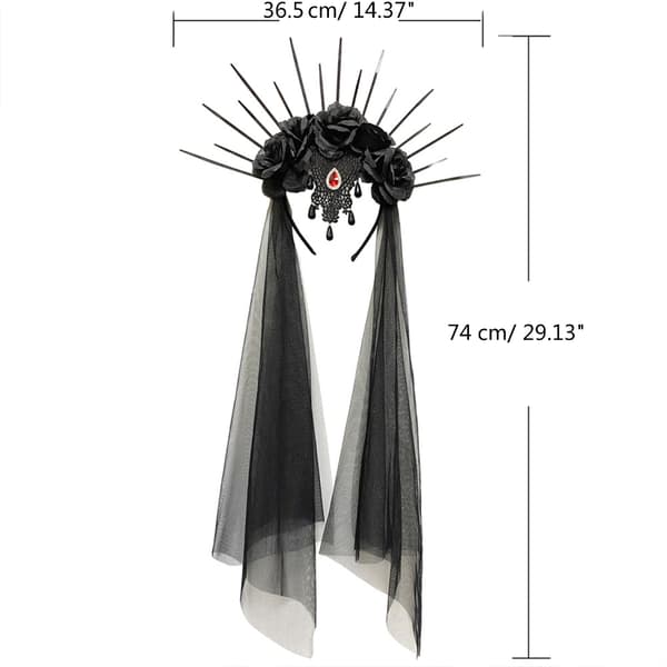 Lang slørhodebånd Halloween Dark Series Hodeplagg Lolita-stil Kronehodeplagg