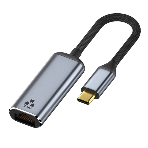 Type-C til Ethernet Adapter, USB Type C til RJ45 10/100/1000 2.5Gb Gigabit Ethernet LAN Netværksadapter Ethernet HOT SWAP