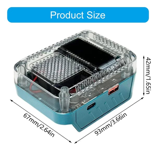 140W PD3.1 Typ C Digital Display Batteriadapter Konverter Laddning