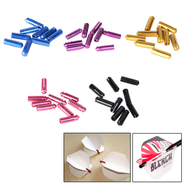 9 delar Dart Flight Protectors Set Pack med Metal Dart Flight Guard Protectors för dart i metall och mjuk spets i multi färger Gold