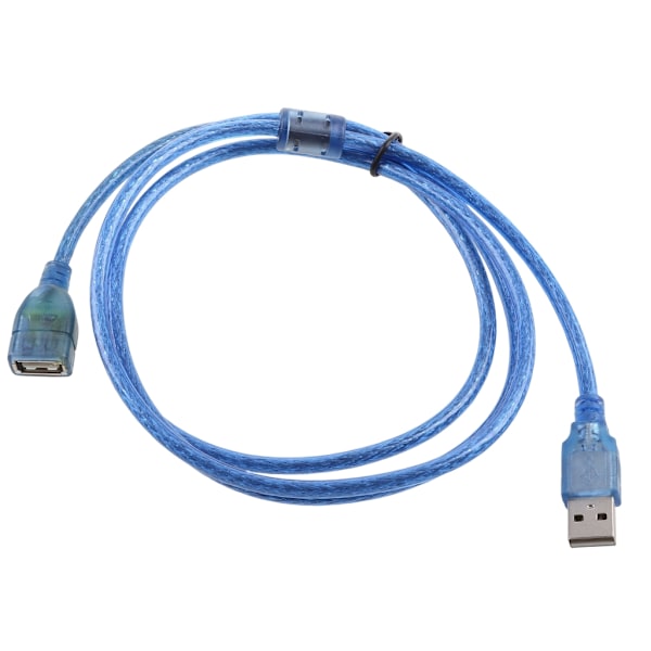 Sininen USB 2.0 1,5 m Uusi Läpinäkyvä Jatkojohto Uros-Naaras Kaapeli