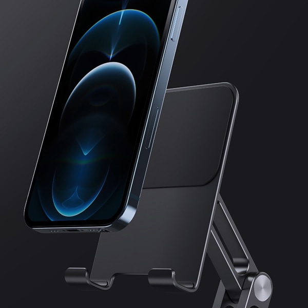 Vikbart tabletthållarställ 360° rotation för 5 till 14 tums surfplatta Smartphonesäng Desktop Lazy Holder Fästestöd Black