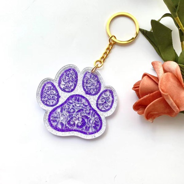 Hantverk Söt hundtass nyckelring Form DIY-hantverk UV- form Handgjorda smyckeshänge Form