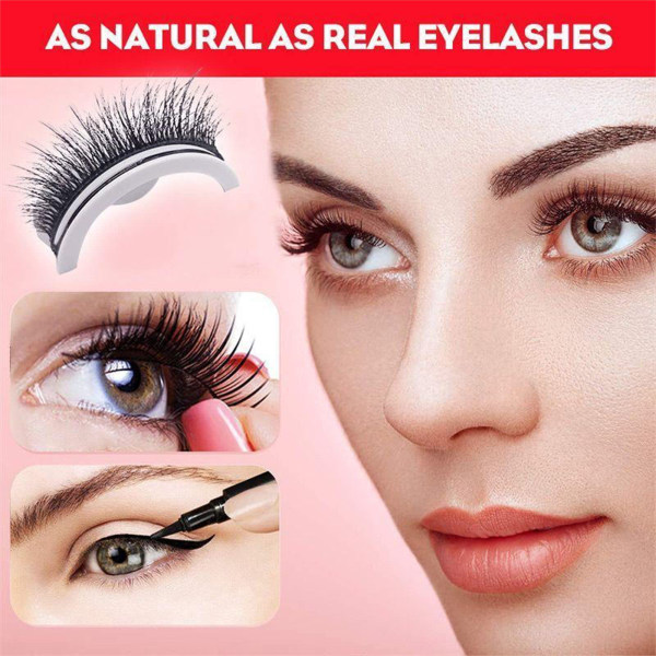 Återanvändbara självhäftande ögonfransar behövs inget lim eller eyeliner, lätta att applicera 3s att sätta på, vattentäta stabila lösögonfransar L0109